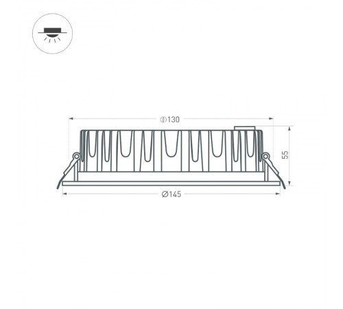 Светодиодный светильник LTD-145WH-FROST-16W Warm White 110deg  021068  Arlight