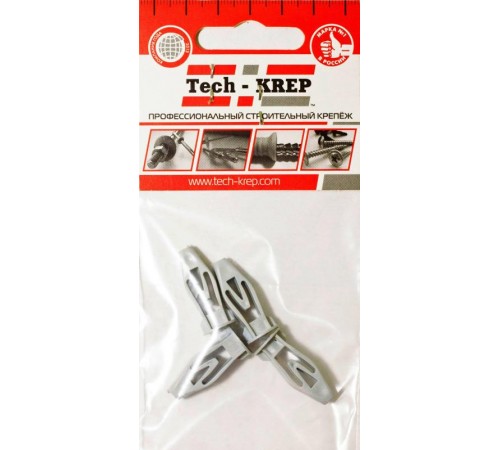 Дюбель (анкер) Бабочка полипропилен 8х28 (4 шт) - пакет ( 0,011 кг)  111486  Tech-KREP
