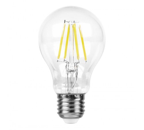 Лампа светодиодная LB-57 (7W) 230V E27 2700K филамент A60 прозрачная  25569  FERON