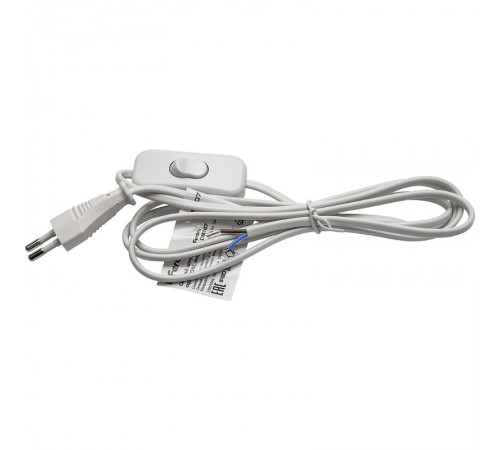 Сетевой шнур (с выключателем) белый, DM107  41150  Feron