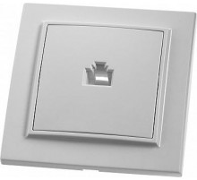 PST00-9007-01 Розетка компьютерная 1-местная RJ-45, серия Эрна, белый  39047  STEKKER