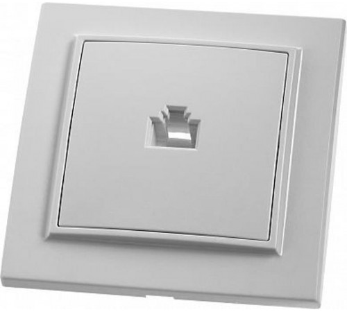 PST00-9007-01 Розетка компьютерная 1-местная RJ-45, серия Эрна, белый  39047  STEKKER