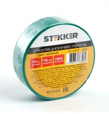Изоляционная лента 0,13*19 10 м. зеленая, INTP01319-10  39906  STEKKER