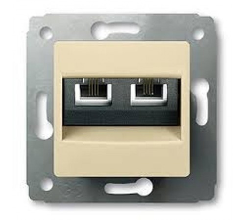 Cariva DIY Розетка RJ11 - 2 входа, слоновая кость  695921  Legrand