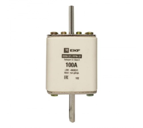 Плавкая вставка ППН-37 400/100А габарит 2  fus-37/400/100  EKF