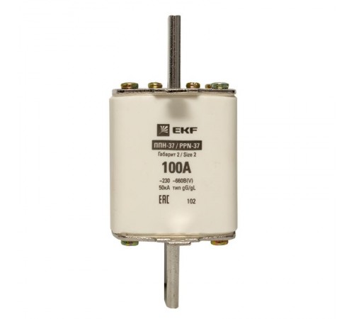 Плавкая вставка ППН-37 400/100А габарит 2  fus-37/400/100  EKF
