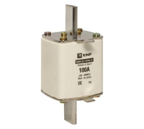 Плавкая вставка ППН-37 400/100А габарит 2  fus-37/400/100  EKF