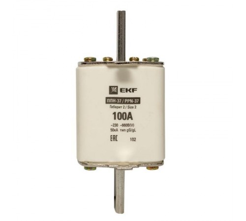 Плавкая вставка ППН-37 400/100А габарит 2  fus-37/400/100  EKF