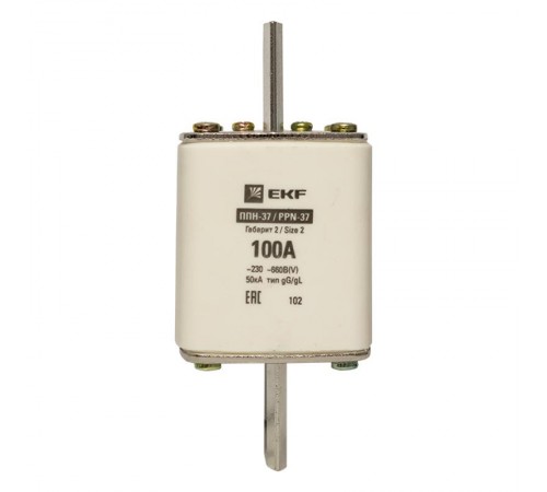 Плавкая вставка ППН-37 400/100А габарит 2  fus-37/400/100  EKF