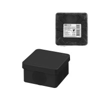 Коробка распаячная, двухкомпонентная, ОП 70х70х40 мм, IP66, 6 вх., черная, инд. штрихкод  SQ1401-2911  TDM
