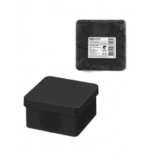 Коробка распаячная, двухкомпонентная, ОП 70х70х40 мм, IP66, 6 вх., черная, инд. штрихкод  SQ1401-2911  TDM