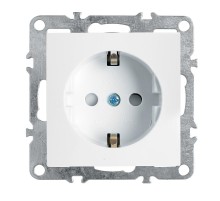 PST16-9110-01 Розетка 1-местная с/з (механизм), 250В, 16А, серия Эрна, белый  39317  STEKKER
