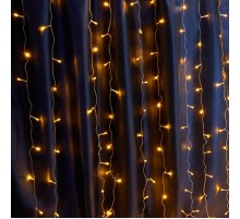 Гирлянда-занавес 230V 160 LED 1,5*1,5м, желтый, IP44 , сетевой шнур 3м в комплекте, CL18  41622  FERON
