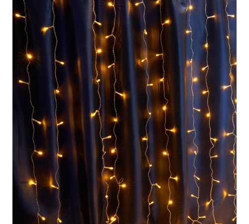 Гирлянда-занавес 230V 480 LED 3*3м, желтый, IP44 , сетевой шнур 3м в комплекте, CL24  41629  FERON