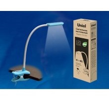 Светильник настольный TLD-554 Blue/LED/400Lm/5500K/Dimmer "прищепка" 4W сенсор Голубой  UL-00003646  Uniel
