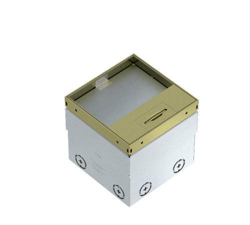 Лючок UDHOME2 пустой на 2 модуля ЭУИ 45х45мм и 2RJ45 (крышка с выемкой 15 мм) 140х140х110мм (латунь)  7368346  OBO Bettermann
