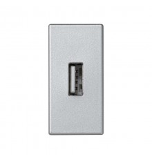 Simon Connect Плата с разъёмом USB 2.0 (тип А), 1/2 К45, винтовой зажим, алюминий  K128B-8  Simon