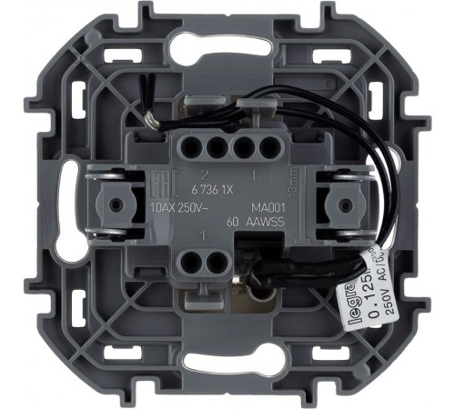 Inspiria Слоновая кость Выключатель 1-клавишный с подсветкой С/У без рамки 673611  Legrand