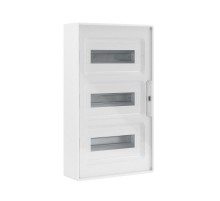 Щиток 36 мод настенный FRAME, белый с прозрачной дверцей, с 4 шинами PEN  (2шт на 8 отв. и 2шт на 10 отв.)  F36W1WT  DKC