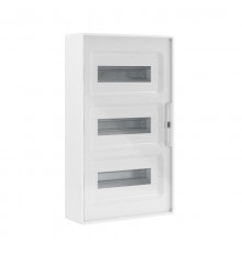 Щиток 36 мод настенный FRAME, белый с прозрачной дверцей, с 4 шинами PEN  (2шт на 8 отв. и 2шт на 10 отв.)  F36W1WT  DKC