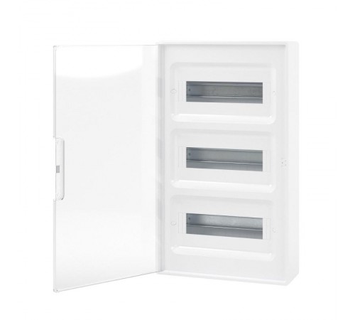 Щиток 36 мод настенный FRAME, белый с прозрачной дверцей, с 4 шинами PEN  (2шт на 8 отв. и 2шт на 10 отв.)  F36W1WT  DKC