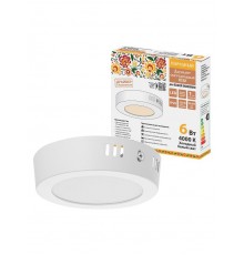 Светильник светодиодный накладной "Даунлайт НАРОДНЫЙ" круг СПО (белый) алюминий 6Вт 4000К  SQ0329-4213  TDM