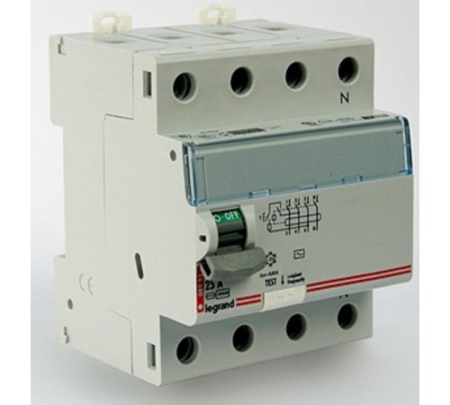 Выключатель дифференциальный (УЗО) DX3-ID 4п 25А 30мА тип AC  411702  Legrand