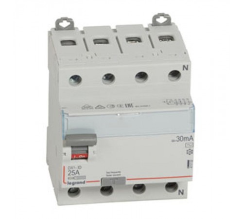 Выключатель дифференциальный (УЗО) DX3-ID 4п 25А 30мА тип AC  411702  Legrand