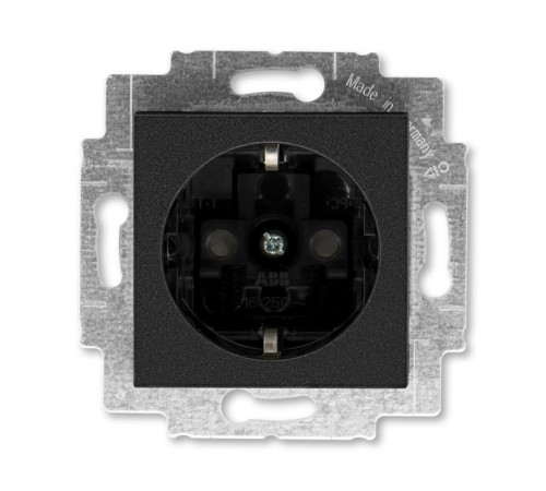 ABB Levit Антрацит / дымчатый чёрный Розетка с з/к со шторками 16А  5520H-A03457 63W  2CHH203457A6063  ABB