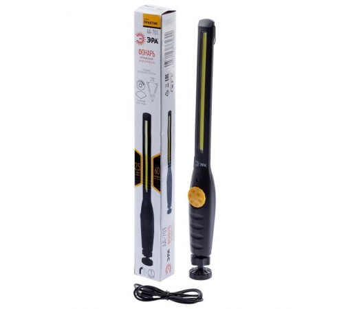 Фонарь автомобильный  AA-701 "Практик"  (7,3Вт COB, 3,2Ач литий., крюк, магнит, 40гр. Изгиб корпус )  Б0036613  ЭРА