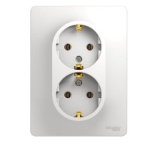 Glossa Белый Розетка 2-я с заземлением (в сборе с рамкой)  GSL000124  SE