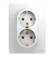 Glossa Белый Розетка 2-я с заземлением (в сборе с рамкой)  GSL000124  SE