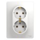 Glossa Белый Розетка 2-я с заземлением (в сборе с рамкой)  GSL000124  SE