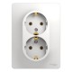 Glossa Белый Розетка 2-я с заземлением (в сборе с рамкой)  GSL000124  SE