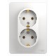 Glossa Белый Розетка 2-я с заземлением (в сборе с рамкой)  GSL000124  SE