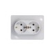 Glossa Белый Розетка 2-я с заземлением (в сборе с рамкой)  GSL000124  SE