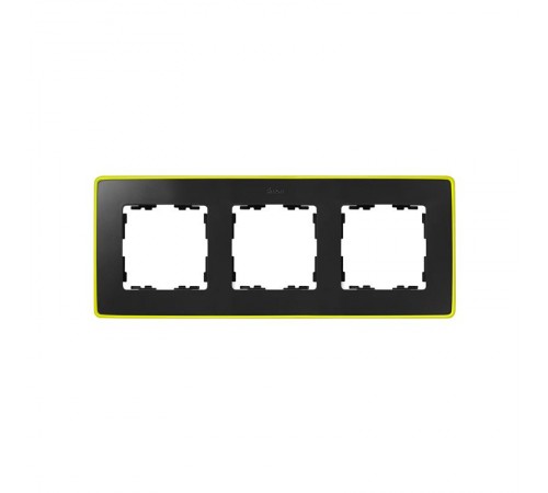 Simon 82 Рамка декоративная, 3 поста, Select, Neon, S82 Detail, графит-жёлтый  8201630-262  Simon