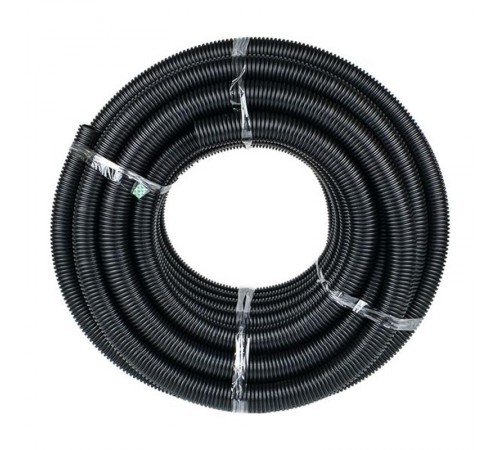 Труба ПНД гибкая гофр. d50мм, тяжёлая с протяжкой, 20м, цвет черный PROxima  tpnd-50-t  EKF