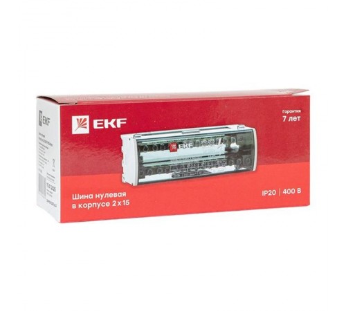 Шина нулевая в корпусе 2х15 EKF PROxima  sn0-2x15  EKF