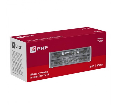 Шина нулевая в корпусе 2х15 EKF PROxima  sn0-2x15  EKF