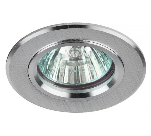 Светильник точечный встраиваемый под лампу KL58 50Вт MR16 серебро алюминиевый  Б0017256  ЭРА