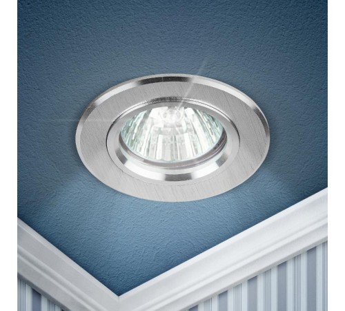 Светильник точечный встраиваемый под лампу KL58 50Вт MR16 серебро алюминиевый  Б0017256  ЭРА