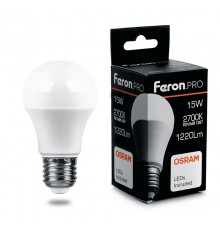 Лампа светодиодная .PRO LB-1015 Шар E27 15W 2700K OSRAM LED  38035  Feron