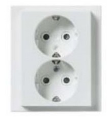 Накладка для розетки DoubleSchuko, Impressivo, белый  302EC-84   2TKA000925G1  ABB
