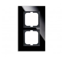 Рамка 2-постовая, серия carat, чёрное стекло  1754-0-4323   2CKA001754A4323  ABB