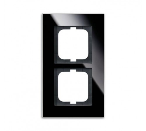Рамка 2-постовая, серия carat, чёрное стекло  1754-0-4323   2CKA001754A4323  ABB