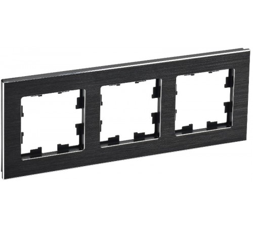 BRITE Рамка 3-ая РУ-3-1-БрЧ металл черный  BR-M32-M-K02  IEK
