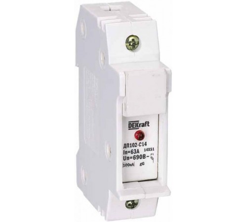 Держатель предохранителя типа C14 со светодиодной и  21386DEK  DEKraft