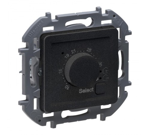 Inspiria Антрацит Термостат для тёплых полов с внешним датчиком без рамки  673813  Legrand