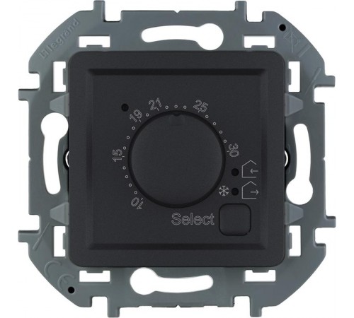 Inspiria Антрацит Термостат для тёплых полов с внешним датчиком без рамки  673813  Legrand